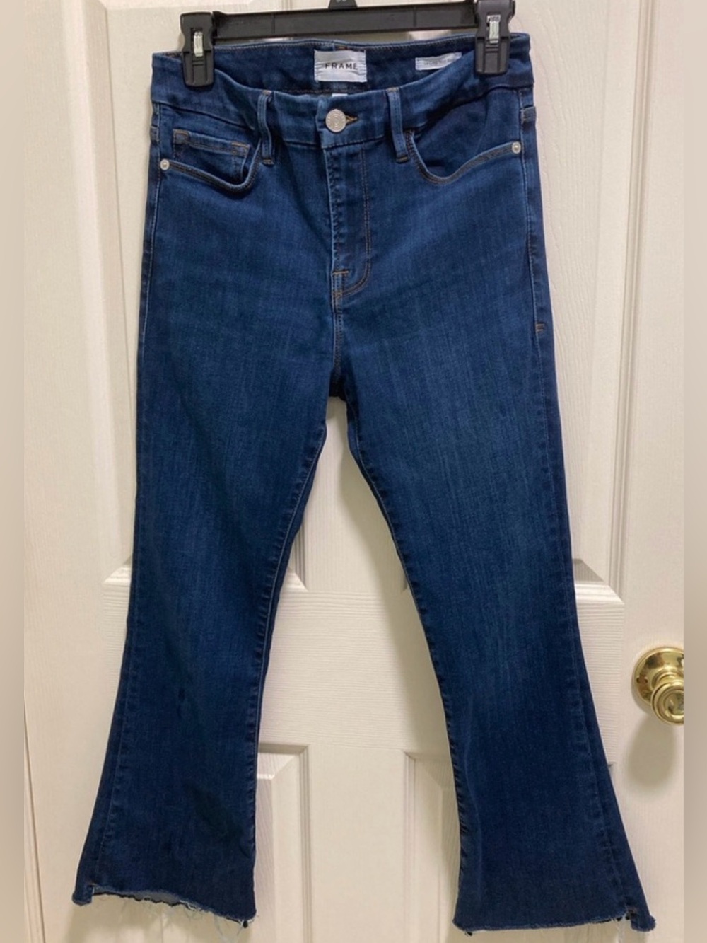 FRAME Jeans High End Cropped Boho Frayed Hem Slight Flare Festival Cowgirl 29